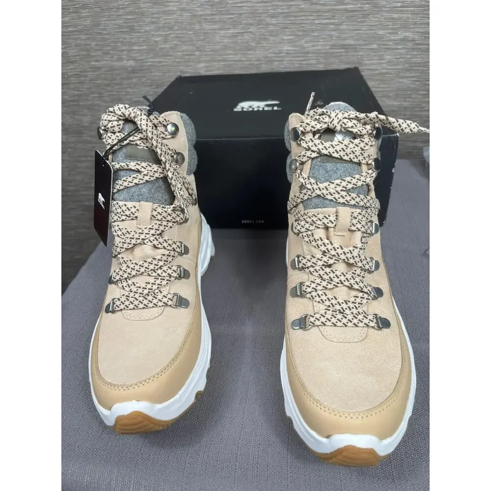 Sorel Kinetic Breakthru Conquest Boots Womens Size 10.5 Beige Waterproof Winter